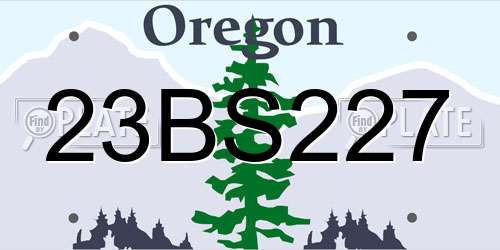 23BS227 Oregon License Plate