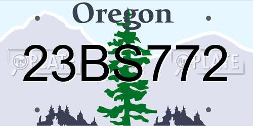 23BS772 Oregon License Plate