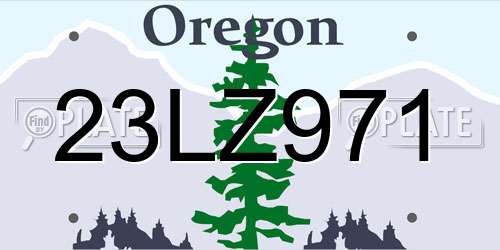 23LZ971 Oregon License Plate