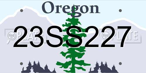 23SS227 Oregon License Plate