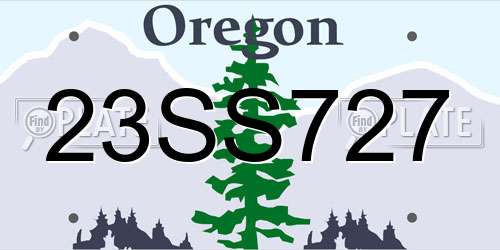 23SS727 Oregon License Plate