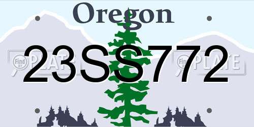 23SS772 Oregon License Plate