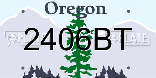 2406BT Oregon License Plate