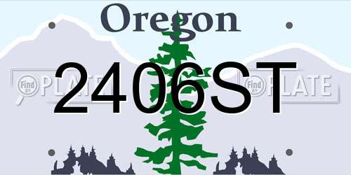 2406ST Oregon License Plate