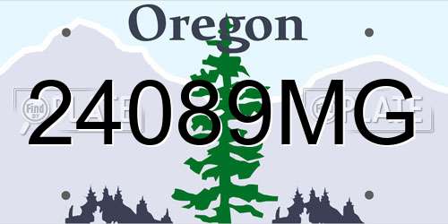 24089MG Oregon License Plate