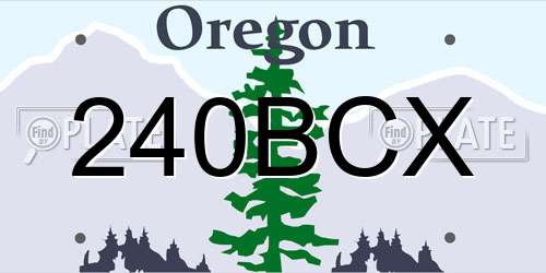 240BCX Oregon License Plate