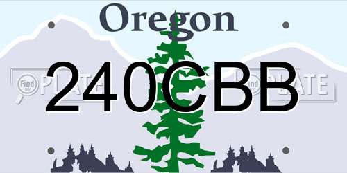 240CBB Oregon License Plate