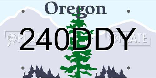 240DDY Oregon License Plate