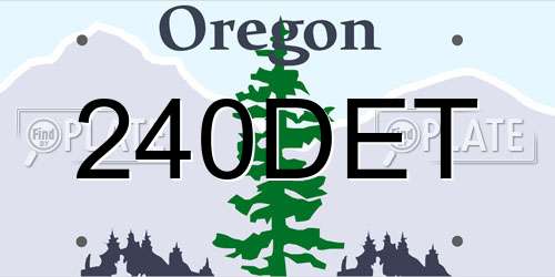 240DET Oregon License Plate