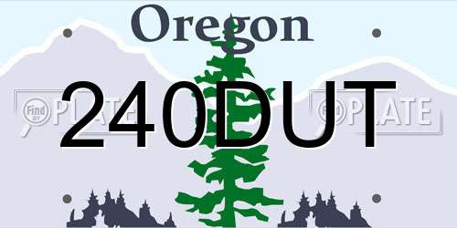 240DUT Oregon License Plate