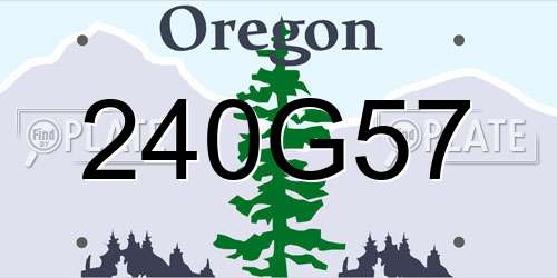 240G57 Oregon License Plate