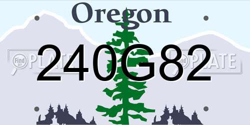 240G82 Oregon License Plate