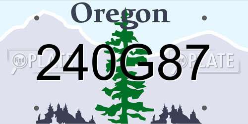 240G87 Oregon License Plate