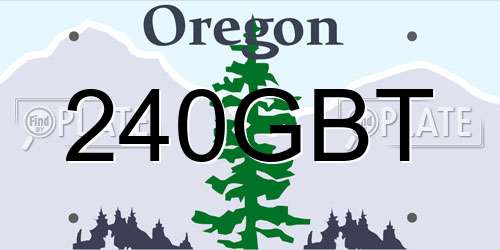 240GBT Oregon License Plate