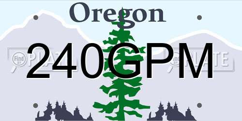 240GPM Oregon License Plate