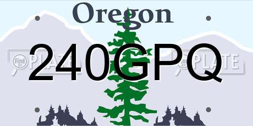 240GPQ Oregon License Plate
