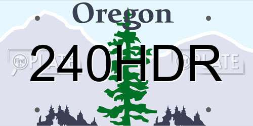 240HDR Oregon License Plate