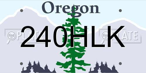 240HLK Oregon License Plate