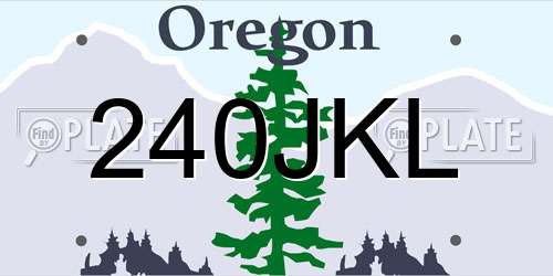 240JKL Oregon License Plate