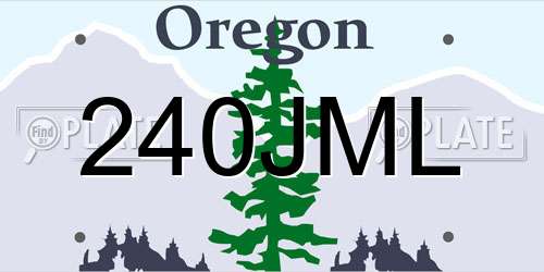 240JML Oregon License Plate