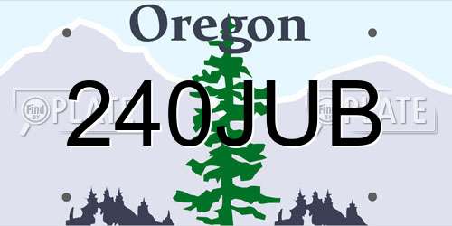240JUB Oregon License Plate