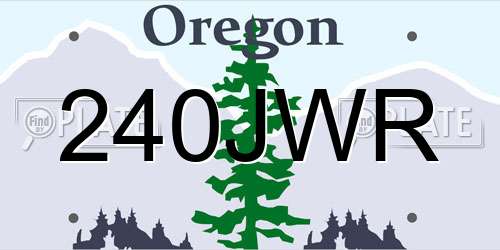 240JWR Oregon License Plate