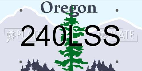 240LSS Oregon License Plate