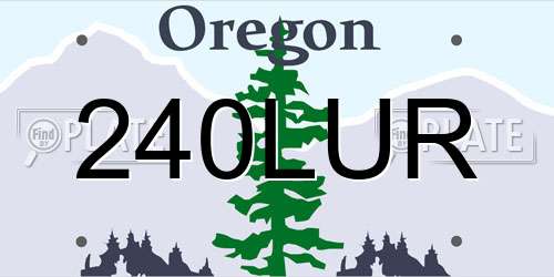 240LUR Oregon License Plate