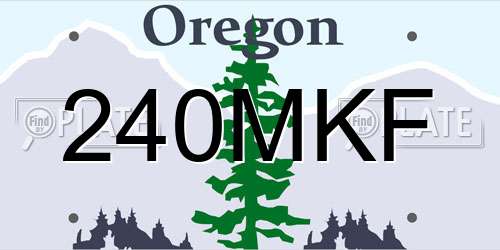 240MKF Oregon License Plate