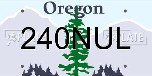 240NUL Oregon License Plate