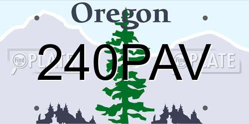240PAV Oregon License Plate