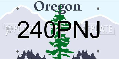 240PNJ Oregon License Plate