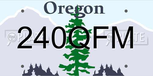 240QFM Oregon License Plate