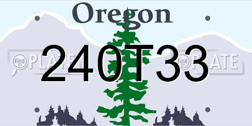 240T33 Oregon License Plate