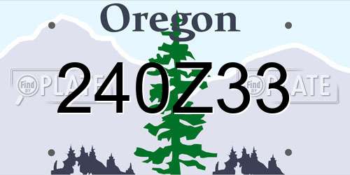 240Z33 Oregon License Plate