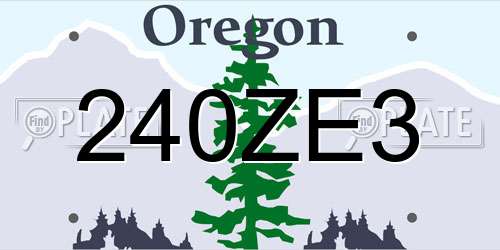 240ZE3 Oregon License Plate
