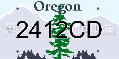 2412CD Oregon License Plate