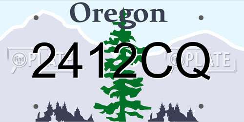 2412CQ Oregon License Plate