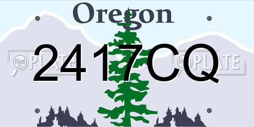 2417CQ Oregon License Plate