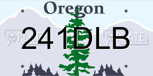 241DLB Oregon License Plate