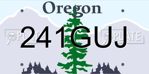 241GUJ Oregon License Plate