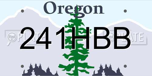 241HBB Oregon License Plate
