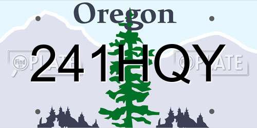 241HQY Oregon License Plate