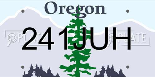 241JUH Oregon License Plate