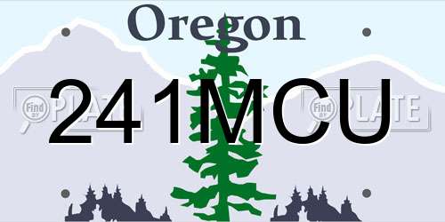 241MCU Oregon License Plate