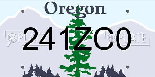 241ZC0 Oregon License Plate