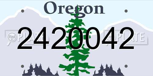 2420042 Oregon License Plate
