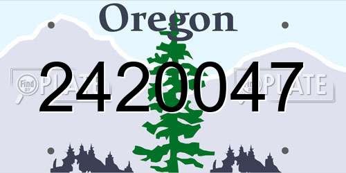 2420047 Oregon License Plate
