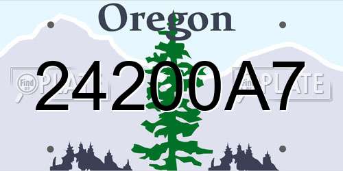 24200A7 Oregon License Plate
