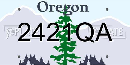 2421QA Oregon License Plate